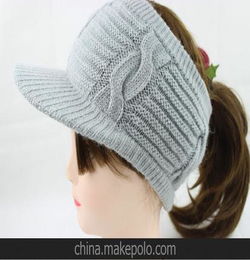 厂家直销 时尚新款含兔毛毛线帽子贝蕾帽饰品批发 马尾女孩最爱 帽子